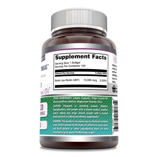 Suplemento Amazing Formulas Biotina softgels 120 unidades