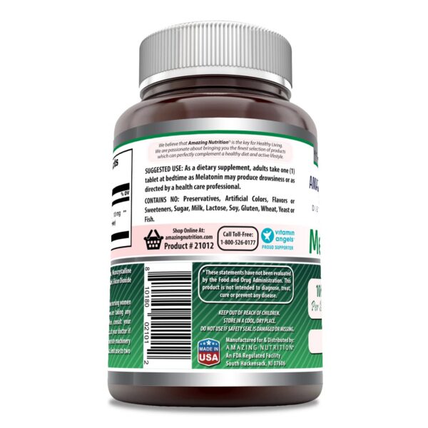 Suplemento Amazing Formulas melatonina 10 mg sin gluten