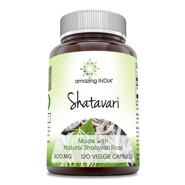 Suplemento Amazing India Shatavari natural 500 mg cápsulas vegetarianas