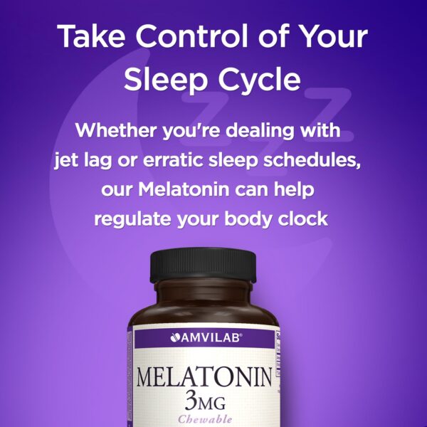 Suplemento AMVILAB melatonina 3mg apoyo ciclo sueño natural