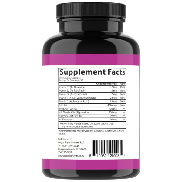 Suplemento Angry Supplements para desintoxicación y regeneración hepática