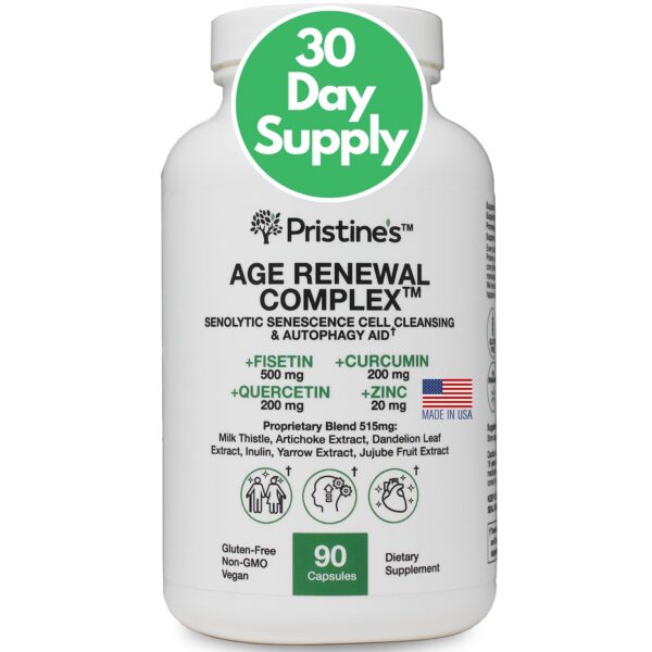 Suplemento anti-envejecimiento con fisetina y zinc