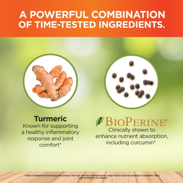 Suplemento natural antiinflamatorio con cúrcuma orgánica