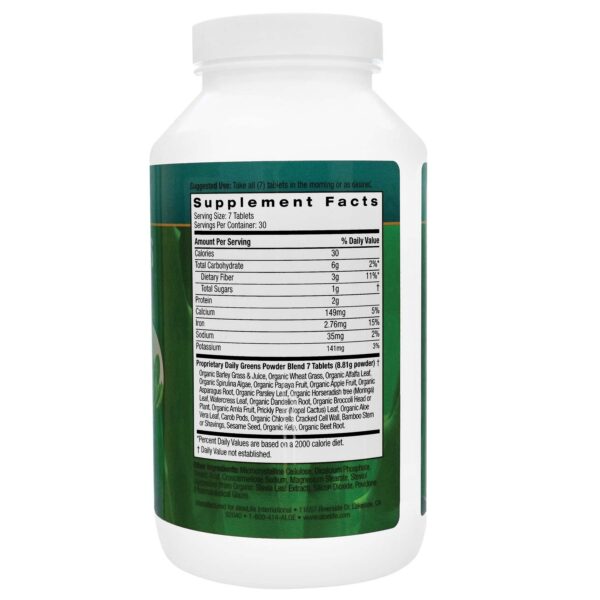Version 1.0.0 Suplemento antioxidante Aloe Life Daily Greens 210 tabletas