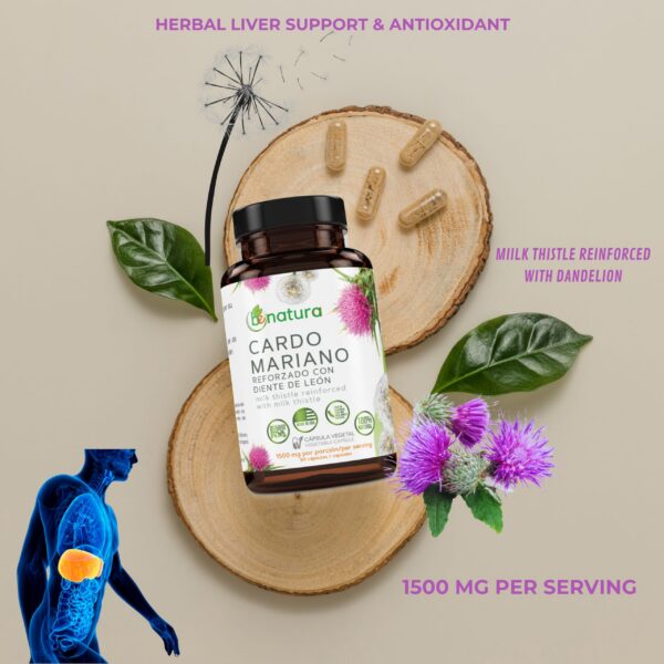 Suplemento antioxidante cardo mariano y diente de león