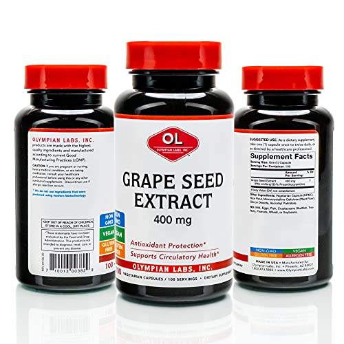 Suplemento antioxidante extracto semilla de uva Olympian Labs