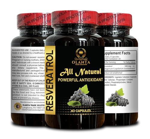 Version 1.0.0 Etiqueta suplemento antioxidante resveratrol y té verde orgánico