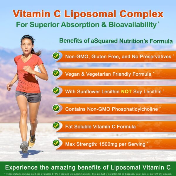 Suplemento antioxidante vitamina c liposomal aSquared Nutrition