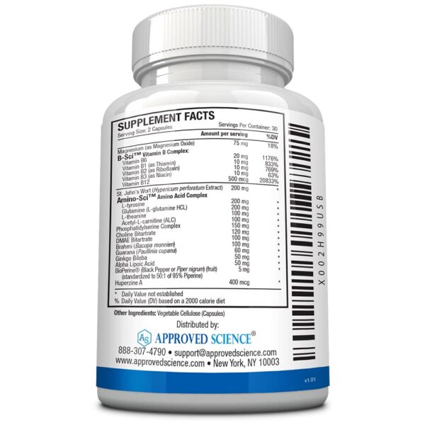 Cápsulas Neurexil Approved Science para memoria y enfoque mental