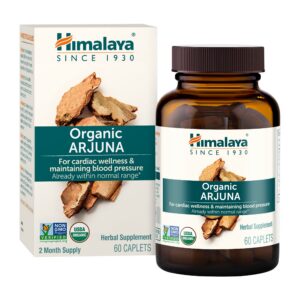 Suplemento herbario orgánico Arjuna Himalaya para salud cardiovascular