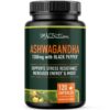 Suplemento Ashwagandha 1300mg con pimienta negra resistencia estrés