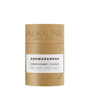 Suplemento de Ashwagandha Alkaline Herb Shop 90 cápsulas vegetales