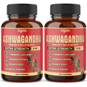 Suplemento Ashwagandha alta concentración agobi 60 cápsulas 2 paquetes