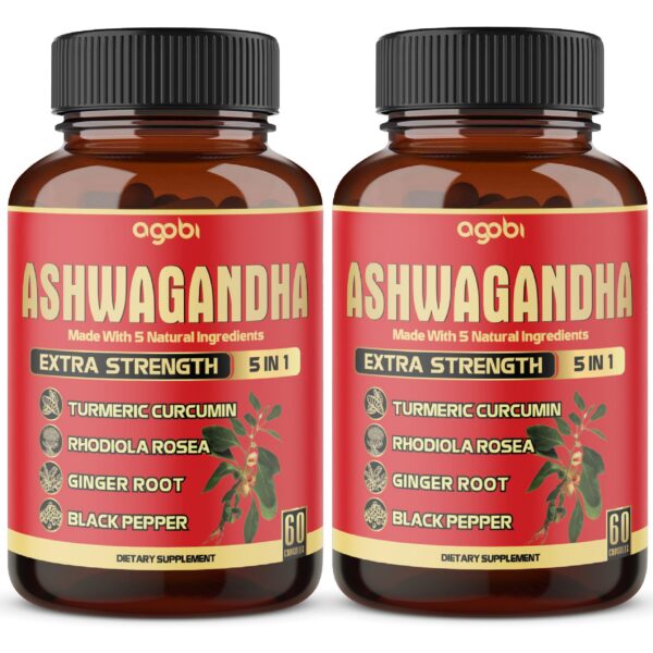 Suplemento Ashwagandha alta concentración agobi 60 cápsulas 2 paquetes