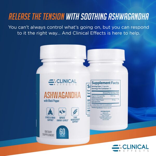 Suplemento Ashwagandha Clinical Effects ingredientes calidad EE.UU.