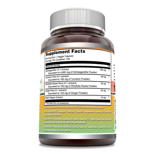 Suplemento ashwagandha natural 5200 mg por porción