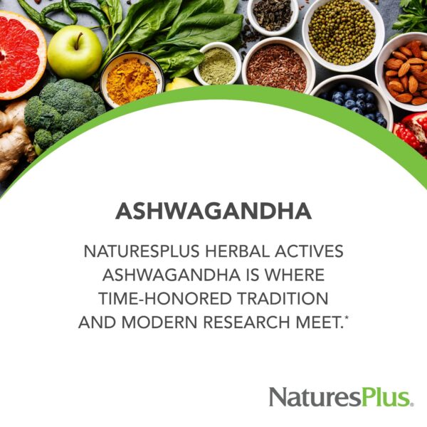 Suplemento Ashwagandha natural de NaturesPlus calidad farmacia