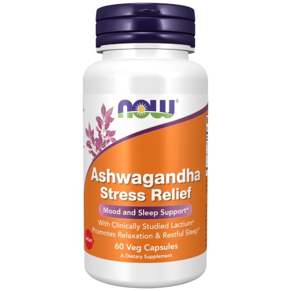 Suplemento Ashwagandha NOW Foods con Lactium 60 cápsulas