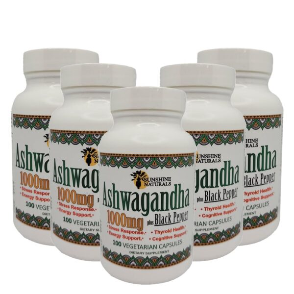 Suplemento Ashwagandha con pimienta negra de Sunshine Naturals