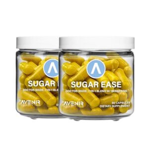 Frasco suplemento Avenir Nutrition Sugar Ease con berberina y canela