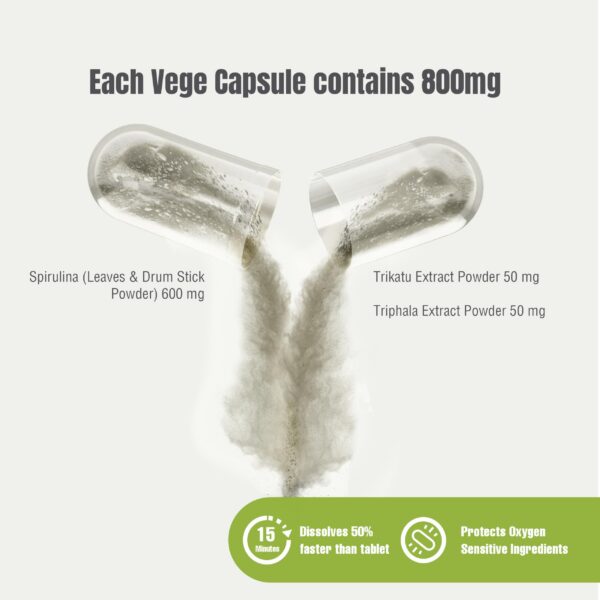 Suplemento ayurvédico Herbsforever Spirulina cápsulas vegetales