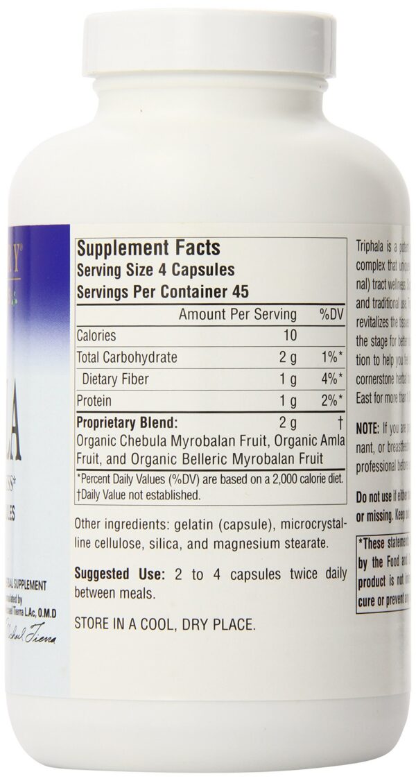 Version 1.0.0 Suplemento ayurvédico Triphala para digestión y desintoxicación