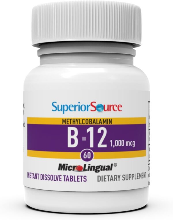 Suplemento B12 sin OGM Superior Source para sistema nervioso y energía