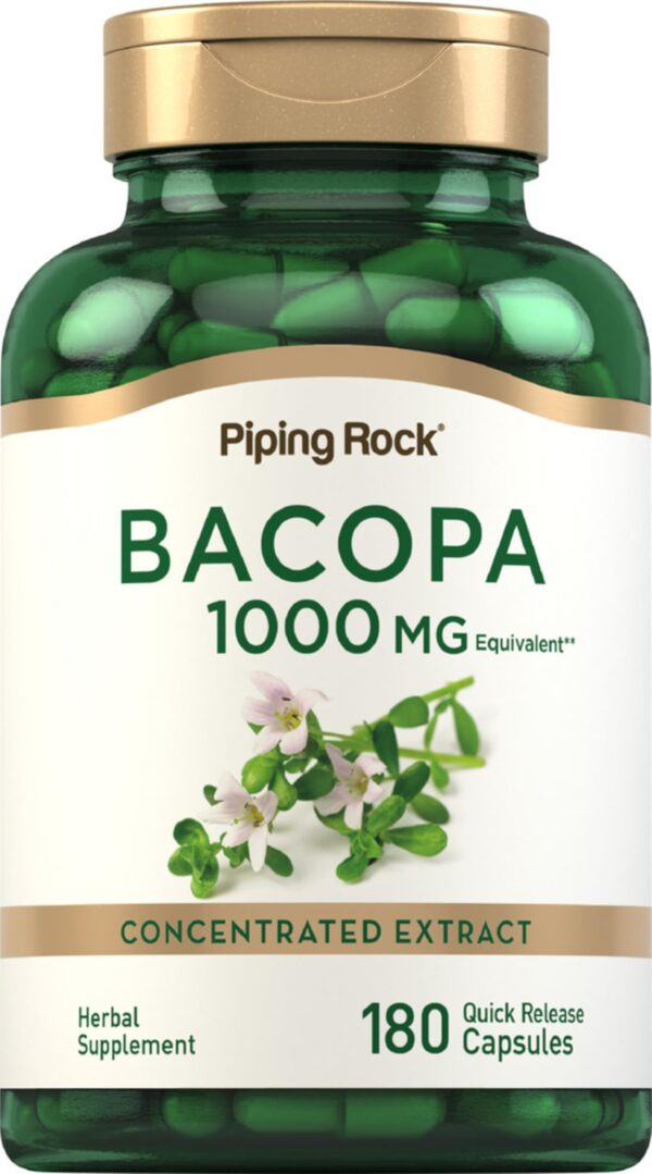 Version 1.0.0 suplemento bacopa monnieri pipping rock botella 180 cápsulas