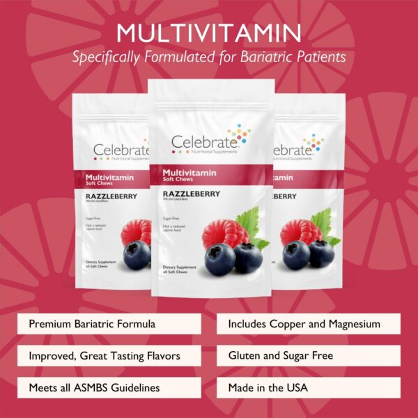 Suplemento bariátrico Celebrate Vitamins multivitamínico gominolas berry 180 unidades