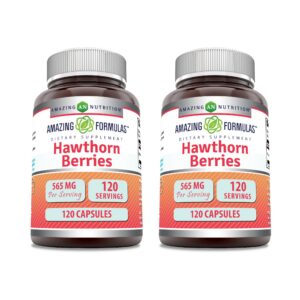 Version 1.0.0 Suplemento bayas de espino Amazing Formulas frasco con cápsulas