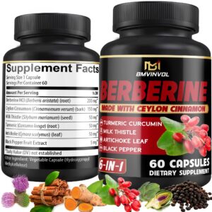 Suplemento de berberina BMVINVOL frasco 60 cápsulas