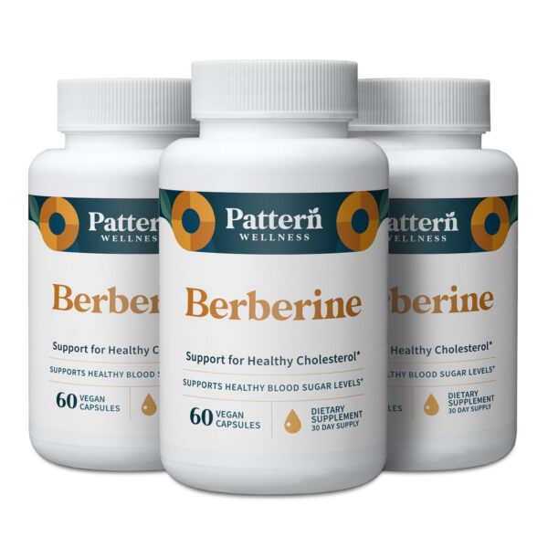 Version 1.0.0 Suplemento de berberina Pattern Wellness con canela orgánica en frasco
