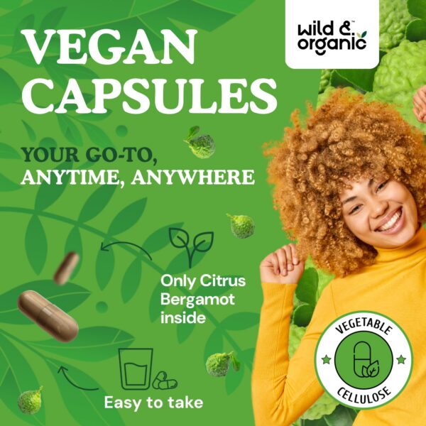 Suplemento de bergamota Wild & Organic detalle capsulas
