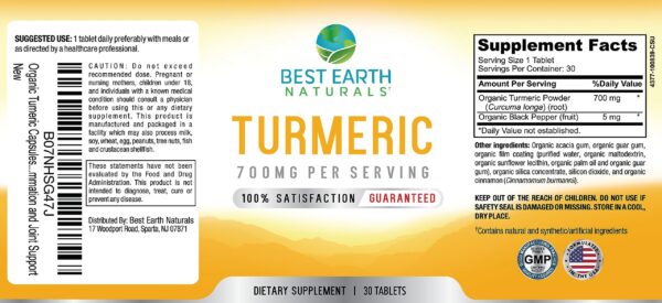 Version 1.0.0 Suplemento Best Earth Naturals cúrcuma y pimienta negra cápsulas