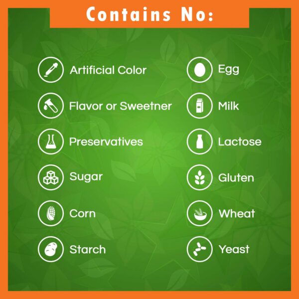 Suplemento Best Naturals sin aditivos colorantes ni conservadores