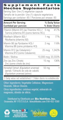 Version 1.0.0 Suplemento Bio Nutrition biotina vitaminas B para cabello más fuerte