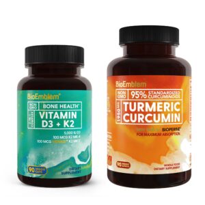 Suplemento BioEmblem cúrcuma curcumina vitamina D3 K2