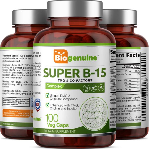 Suplemento Biogenuine Super B-15 paquete frontal