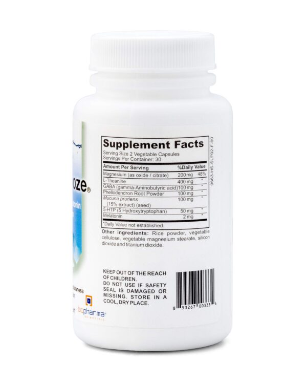 Suplemento Biopharma Nanosnooze 60 cápsulas ayuda a dormir