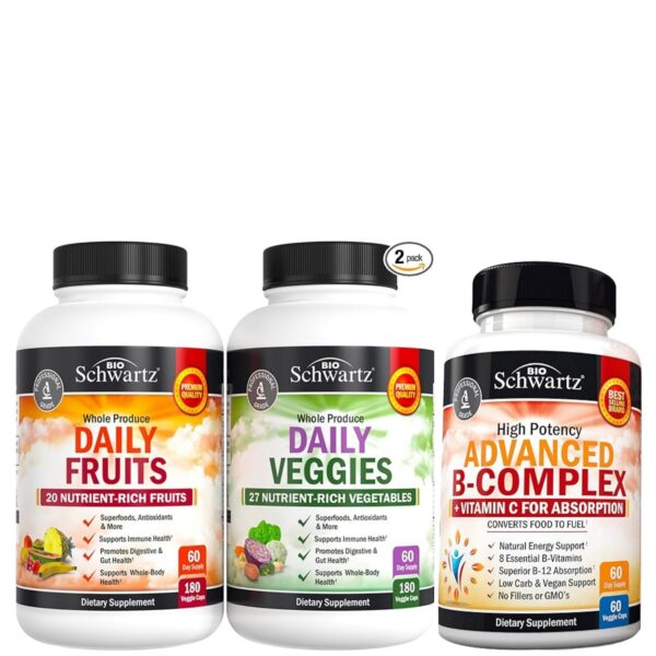 Suplemento BioSchwartz frutas verduras complejo b vitamina c 2 meses