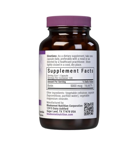 Version 1.0.0 Suplemento Bluebonnet Biotina en cápsulas vegetales