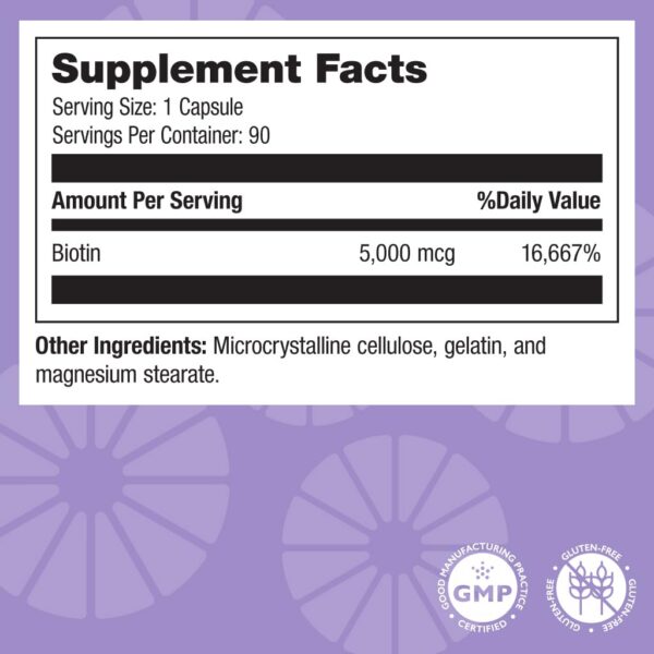 Suplemento biotina celebrate 5000 mcg para uñas y energía