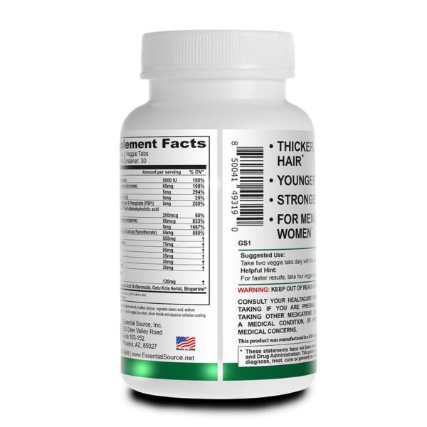 Suplemento con biotina para fortalecer uñas y cabello