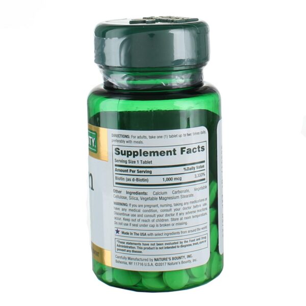 Tabletas de biotina Nature's Bounty 1000 mcg sabor fresa