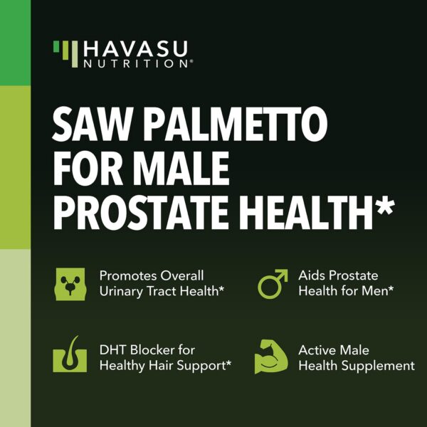Suplemento bloqueador DHT y salud capilar para hombres con Saw Palmetto