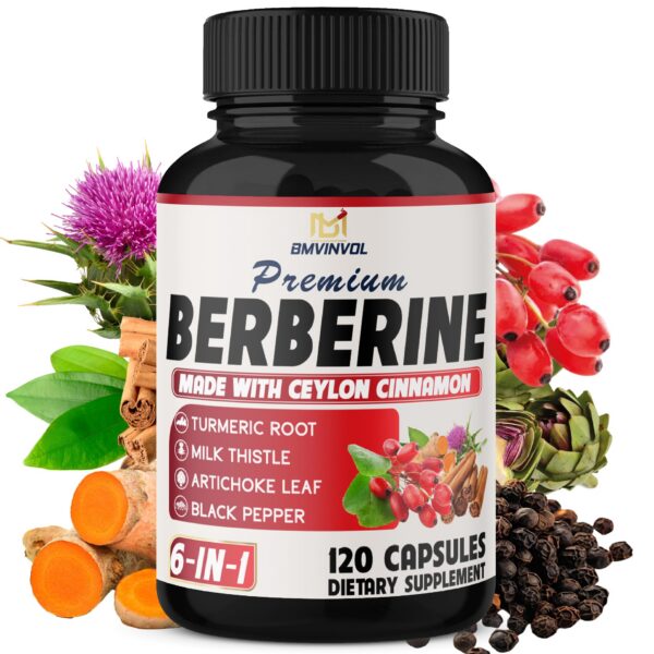 Suplemento BMVINVOL Berberina 6 en 1 120 cápsulas paquete