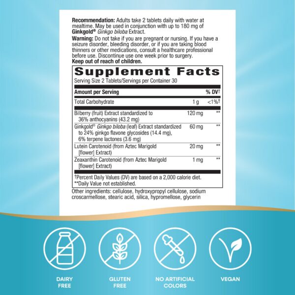 Suplemento botánico Nature's Way para salud ocular y antioxidantes