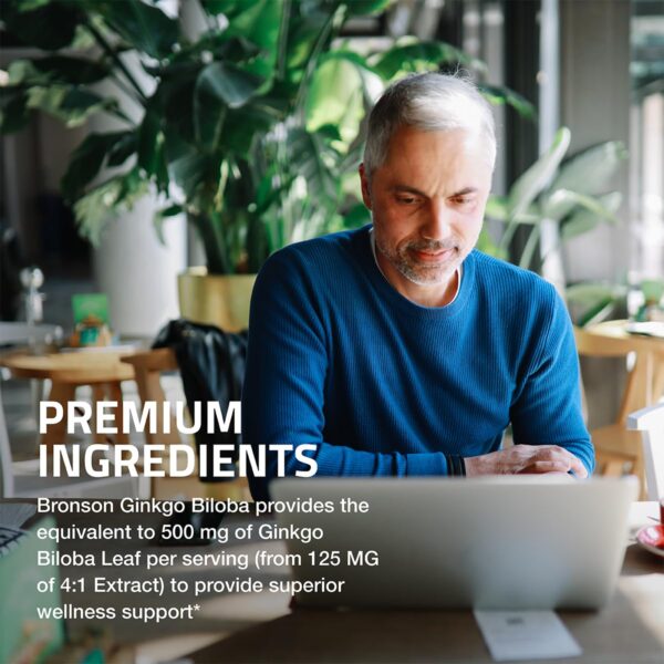 cápsulas de Bronson Ginkgo Biloba apoyo a memoria y función cerebral