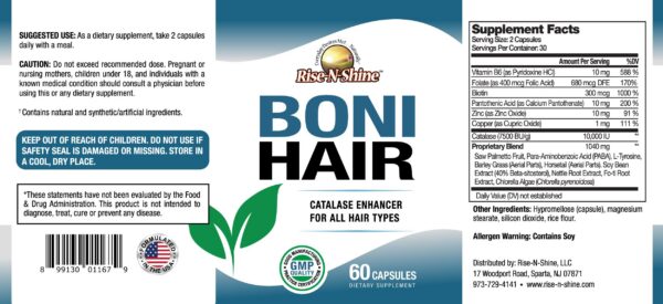 Version 1.0.0 Suplemento para cabello con catalasa y biotina de Rise-N-Shine