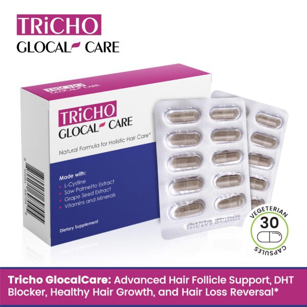 Suplemento para cabello GlocalCare Tricho ingredientes naturales